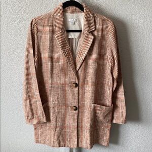 J. JILL  Henna Plaid Relaxed fit Boyfriend Blazer XS